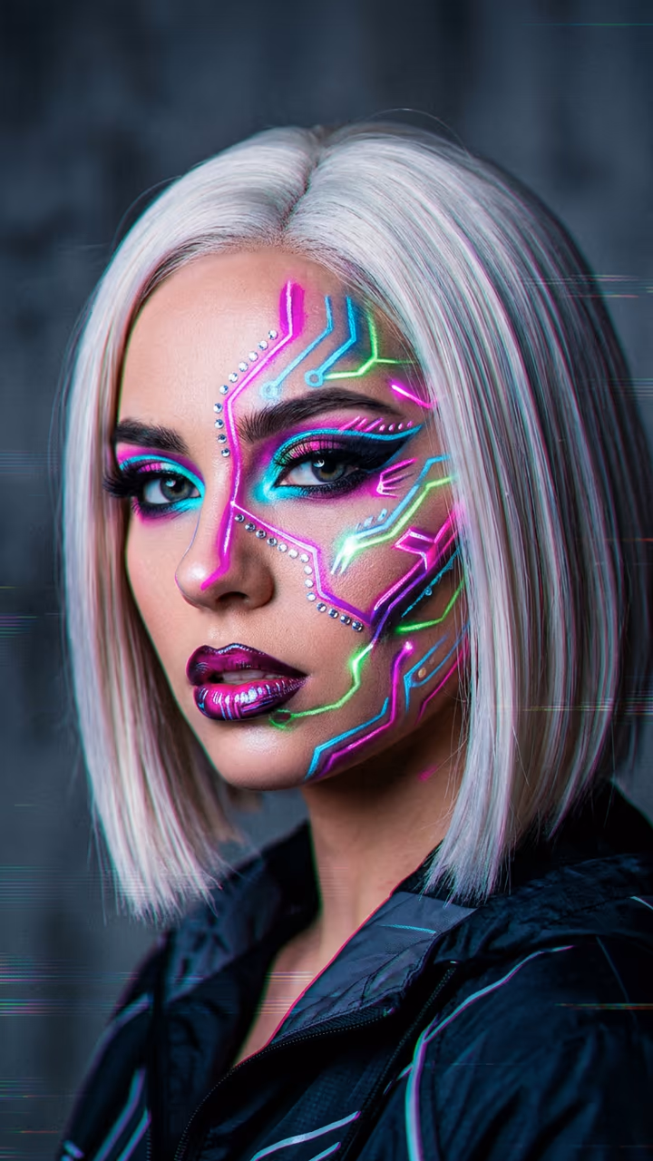 Glitch Makeup AI Transition example
