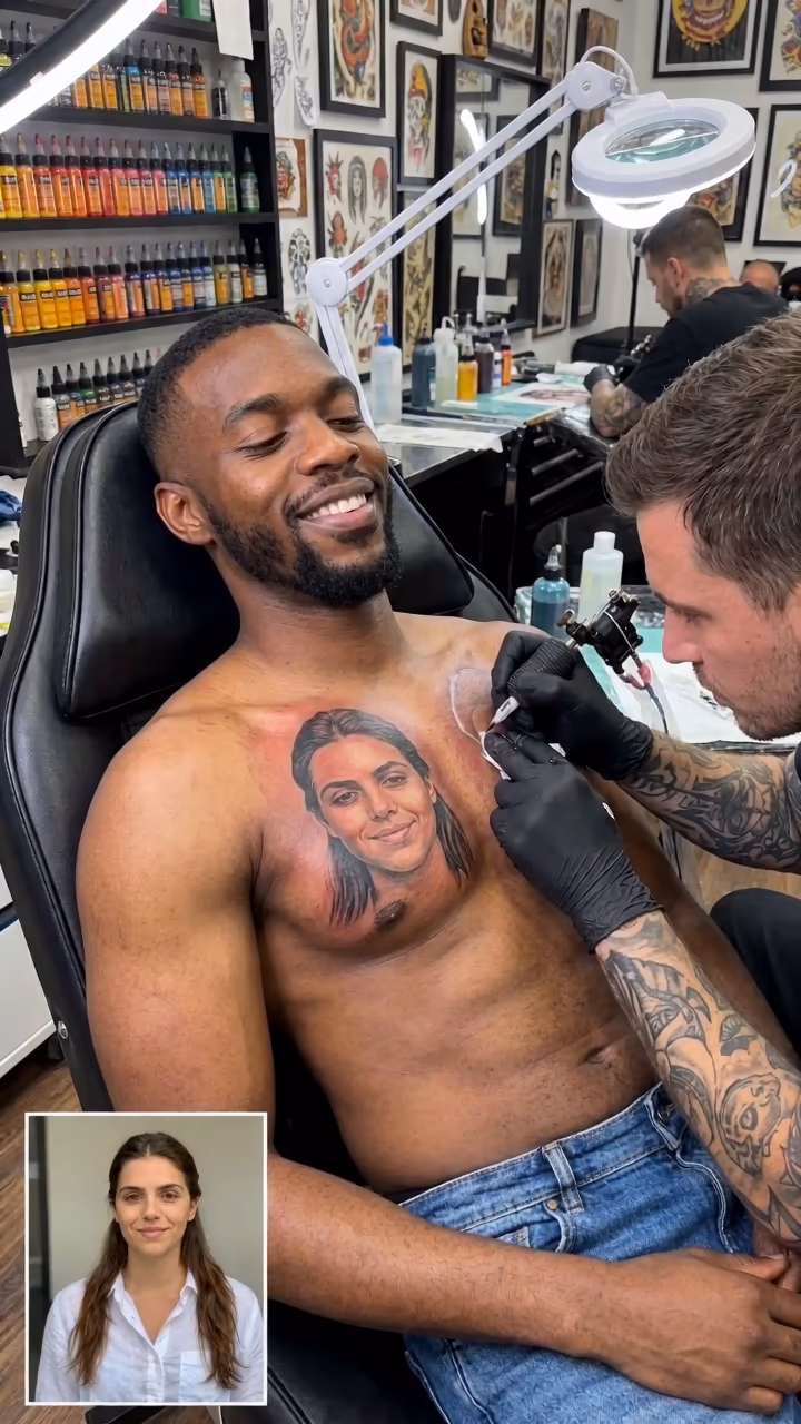 AI Love Tattoo on Chest example